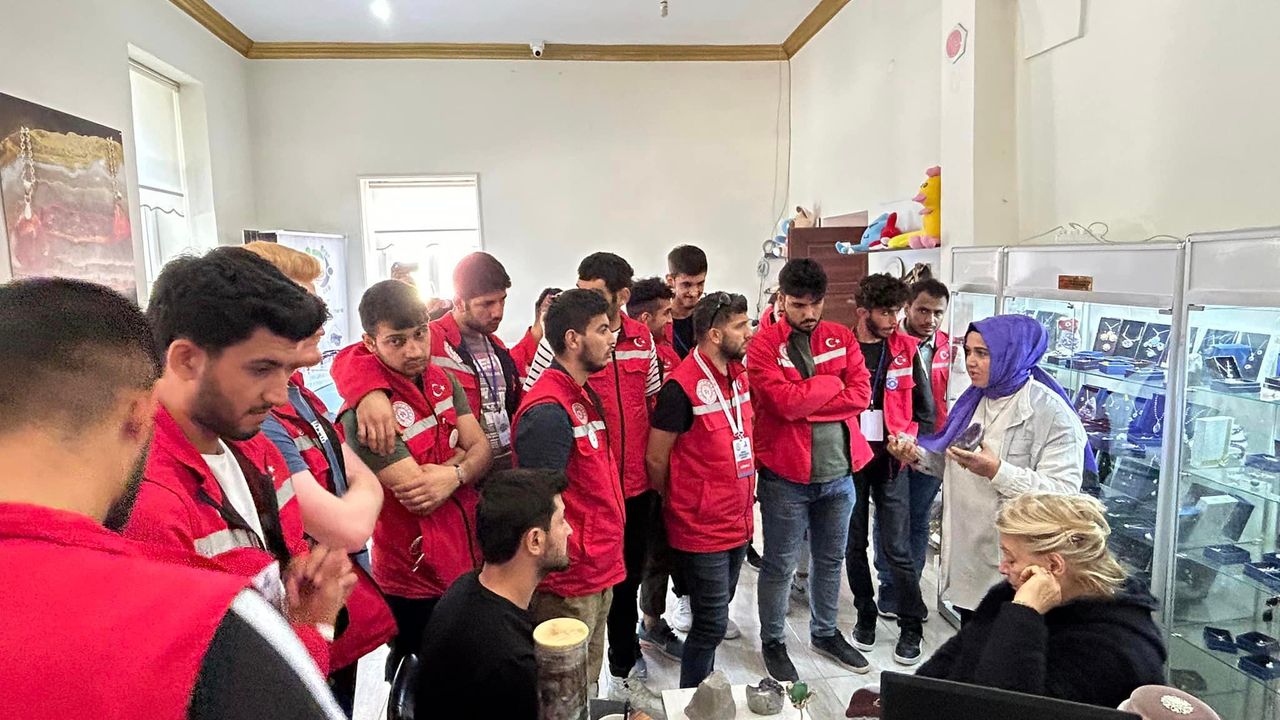 Proje için Yozgat'a geldiler! Aydıncık'ta üretilen doğal taşları yakından gördüler