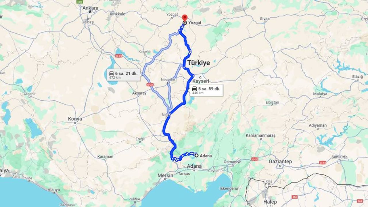 Yozgat-Adana arası kaç km? YHT var mı?