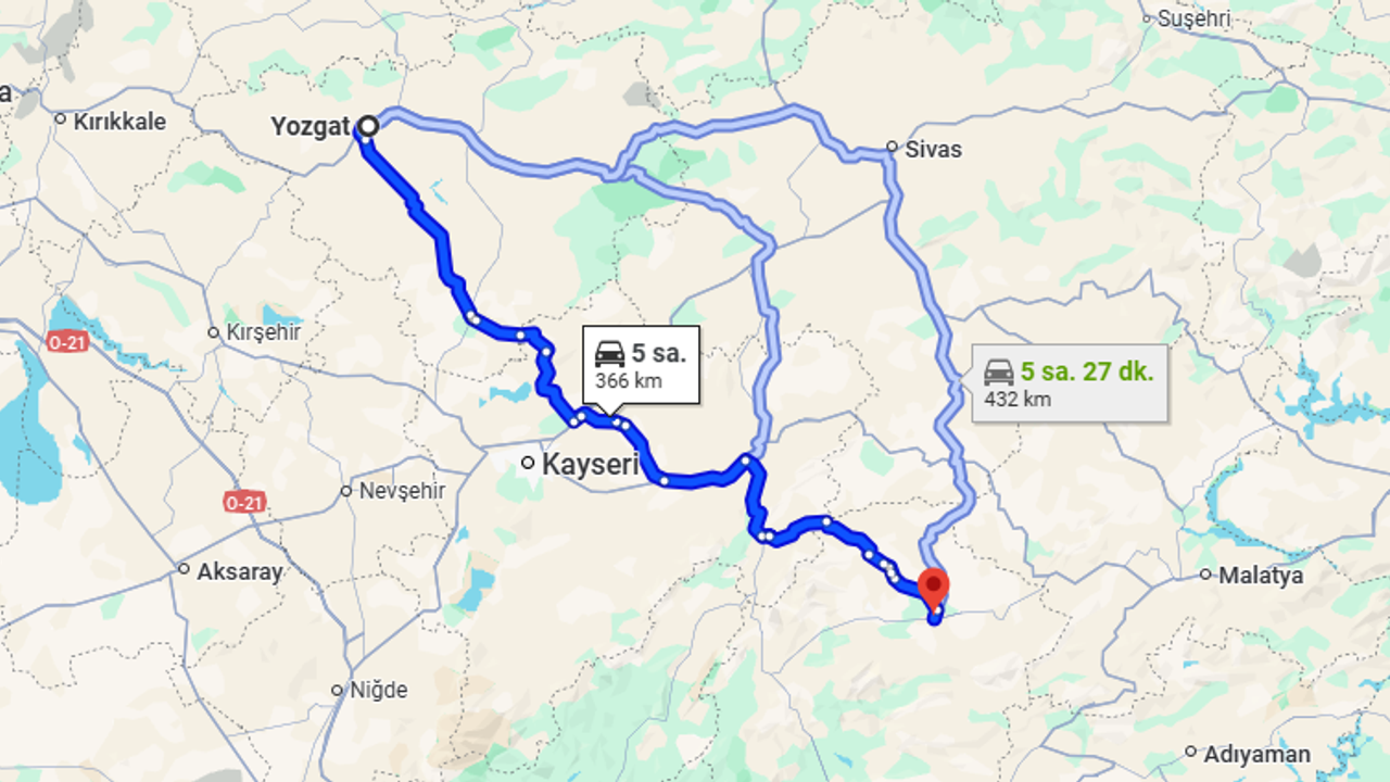 Yozgat-Elbistan kaç km? Elbistan-Yozgat arası kaç saat?