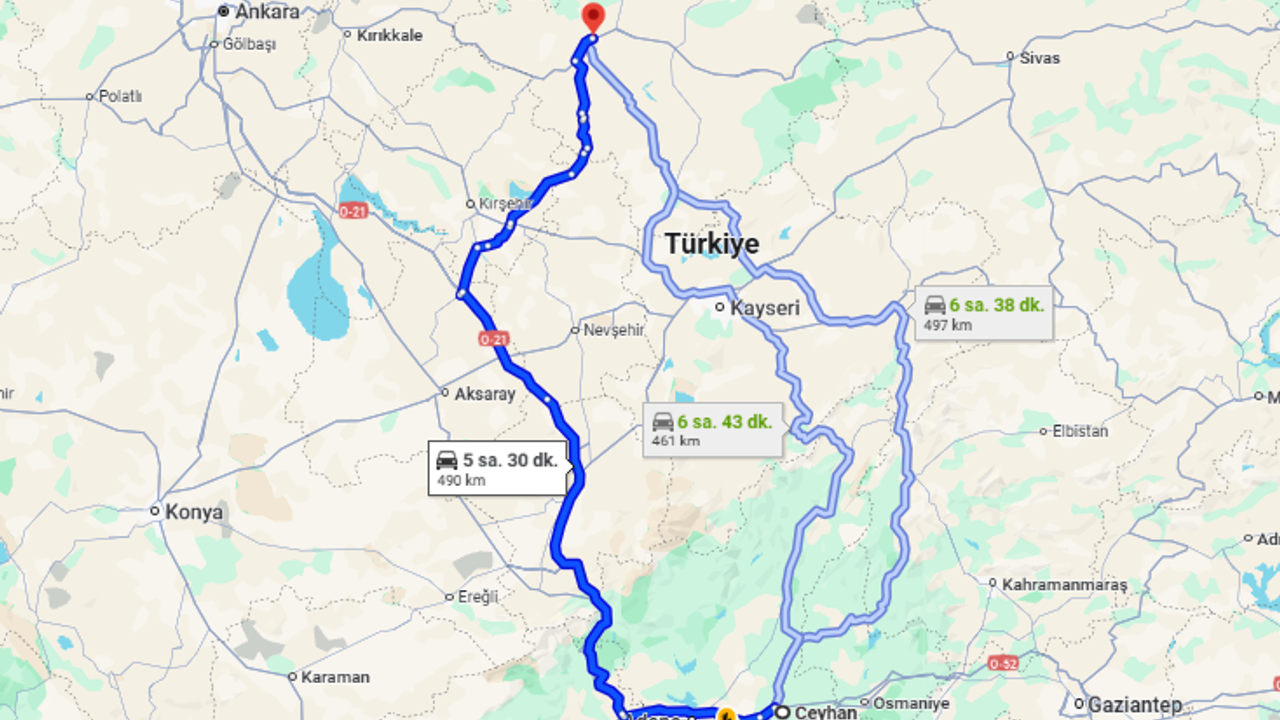 Yozgat-Ceyhan kaç km? Ceyhan-Yozgat arası kaç saat?
