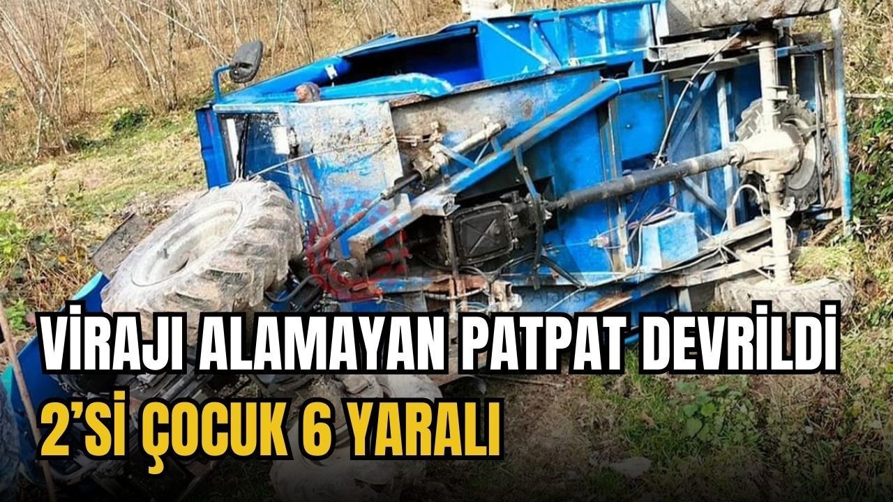 Virajı alamayan patpat devrildi: 2’si çocuk 6 yaralı