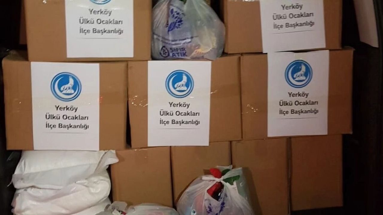 Yerköy Ülkü Ocakları Başkanlığından erzak desteği