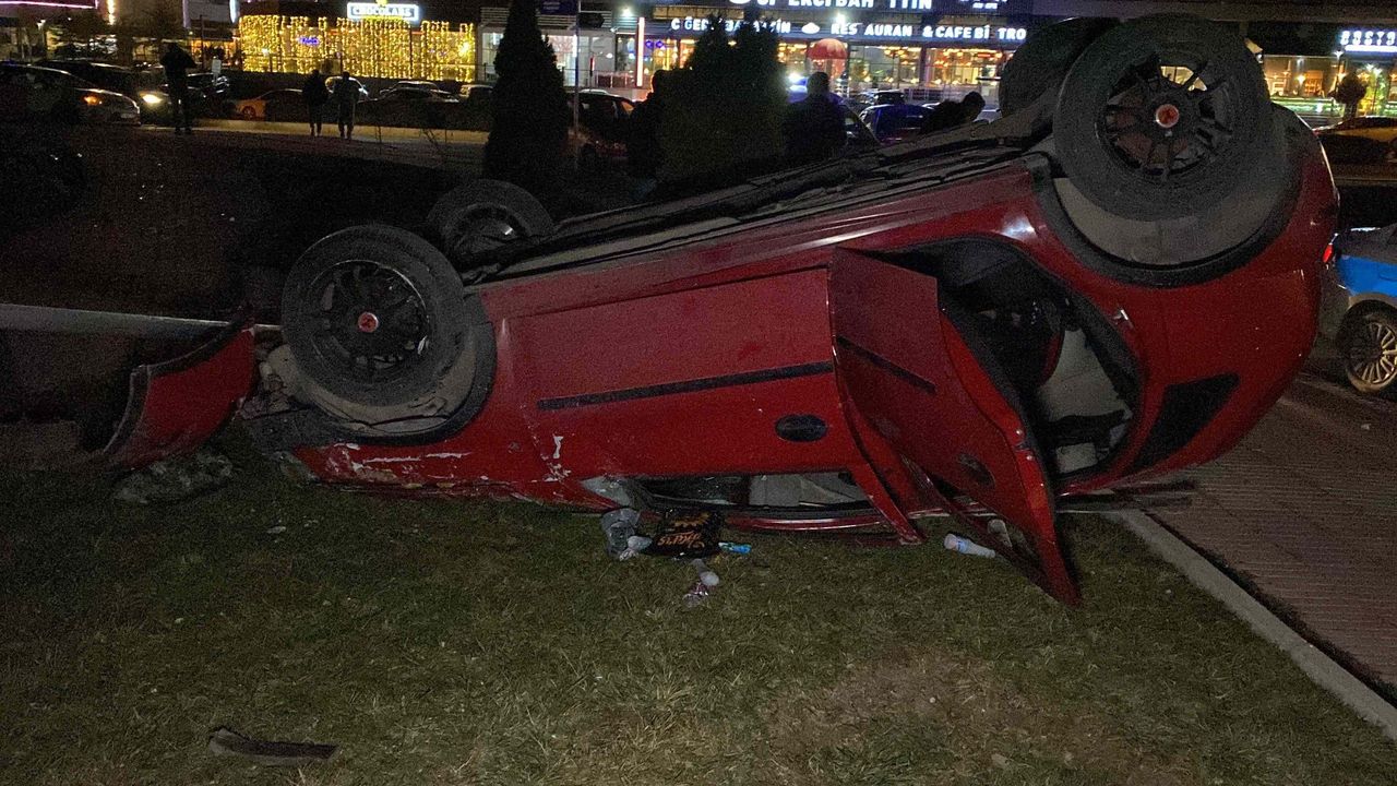Feci kaza, otomobil takla attı: 1 yaralı