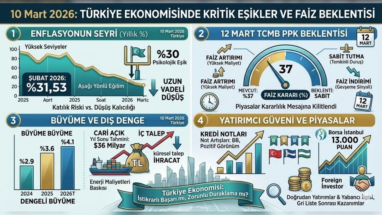 10 Mart 2026: Türkiye Ekonomisinde Kritik Eşikler ve Faiz Beklentisi