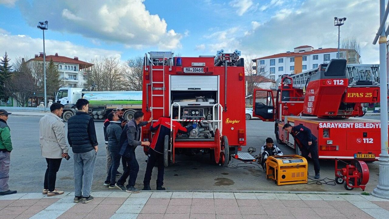 Saraykent’te itfaiye personeline kaza kırım eğitimi