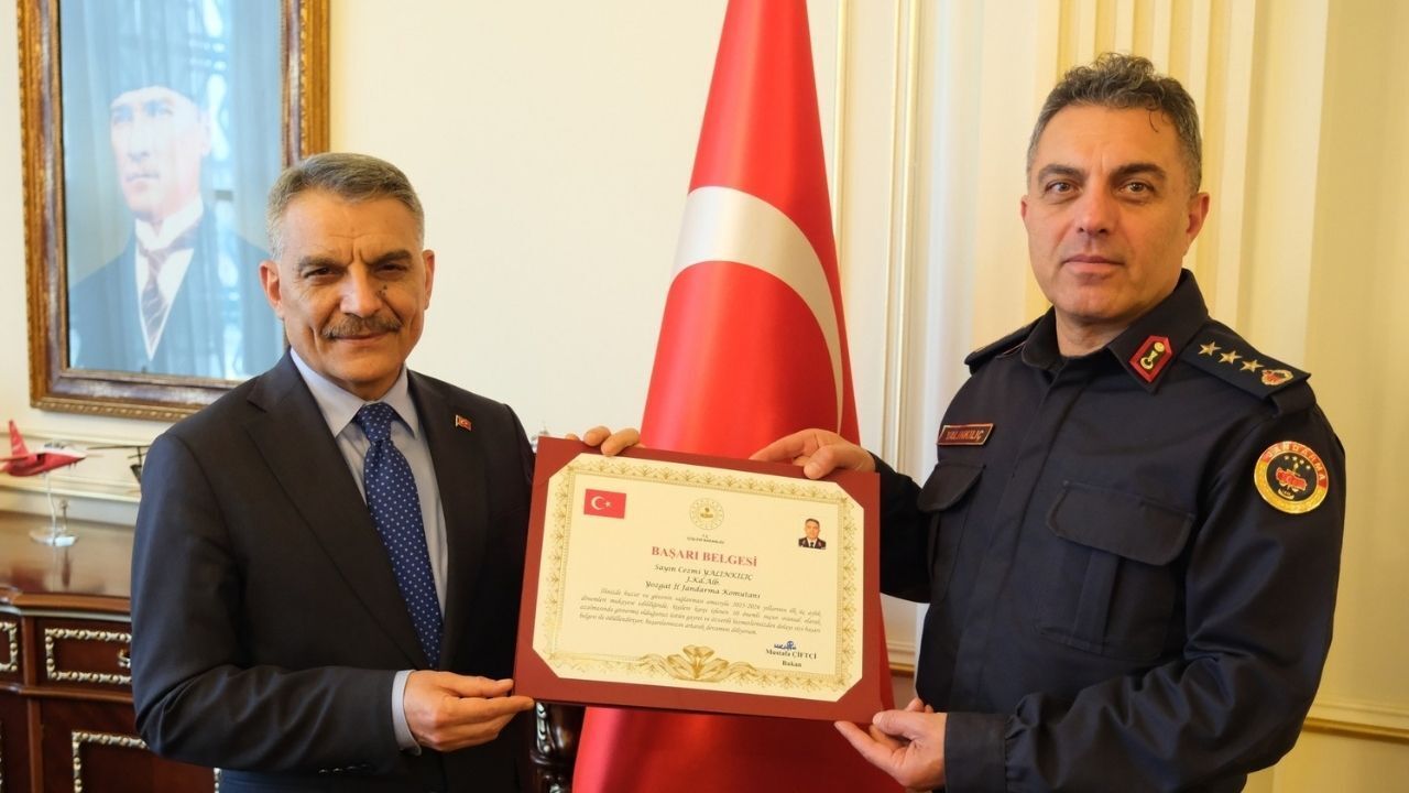 Yozgat İl Jandarma Komutanı’na başarı belgesi