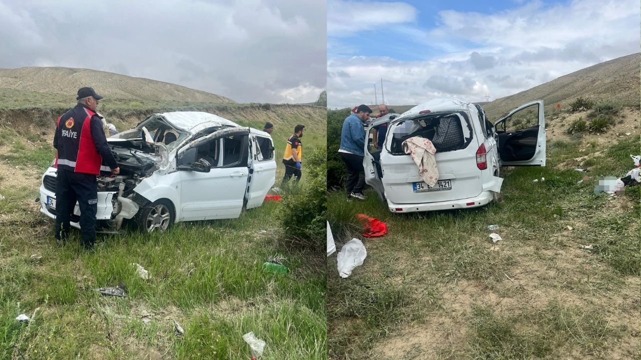 Takla atan otomobilde 5 kişi yaralandı!