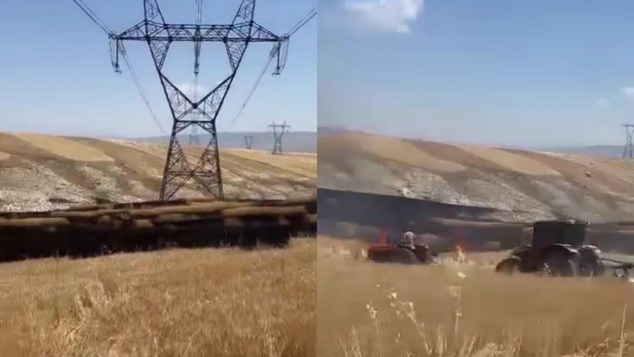 Ekili arazide çıkan yangını vatandaşlar söndürdü