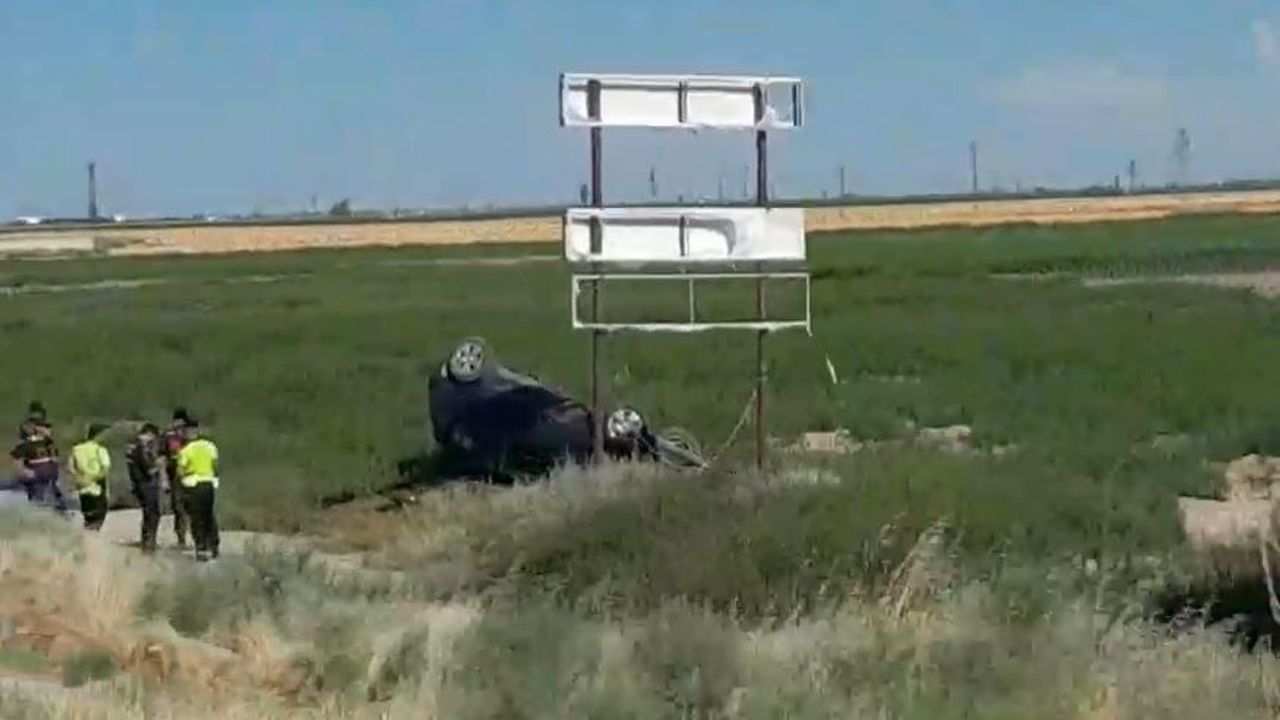 Kontrolden çıkan otomobil takla attı! Sürücü hastaneye kaldırıldı