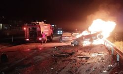 Korkunç kaza sonrası araç alev aldı: 1 ölü, 2’si ağır 5 yaralı