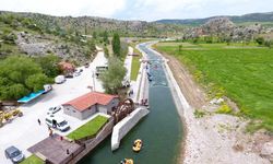 Çekerek'te rafting alanında festival coşkusu