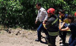 Kiraz toplarken ağaçtan su kanalına düştü!