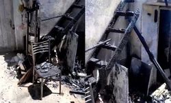 Avluda çıkan yangın büyümeden söndürüldü