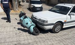 Otomobil ile motosiklet çarpıştı! Motosiklet sürücüsü yaralandı