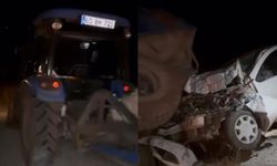 Zincirleme kaza: Sürücü saman balyası koyarken otomobil çarptı