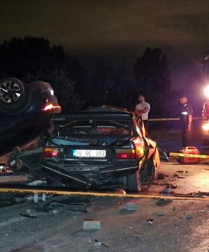 İki otomobil kafa kafaya çarpıştı! 1 ölü, 1 yaralı