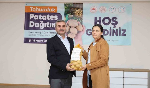 Çiftçilere tohumluk patates dağıtıldı!