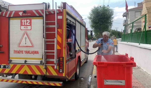 Çöp konteynerinde yangın çıktı