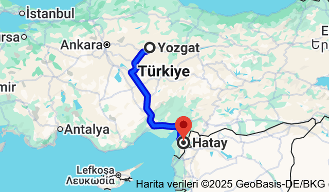 Yozgat ile Hatay Arası Kaç Kilometre? İşte Güzergâh Detayları