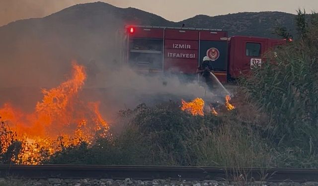 Çevre yolunda yangın! Alevler rüzgarın etkisiyle yayıldı