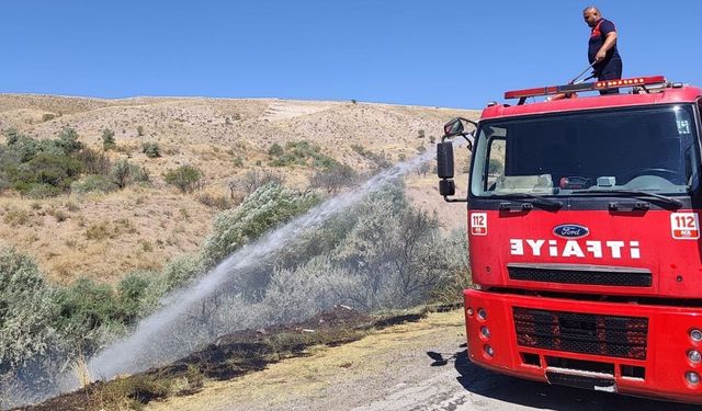 Yozgat’ta ot yangını büyümeden söndürüldü