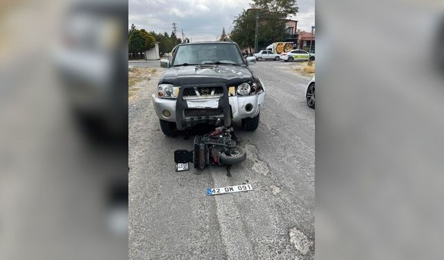 Pikap ile motosiklet çarpıştı: 1 yaralı