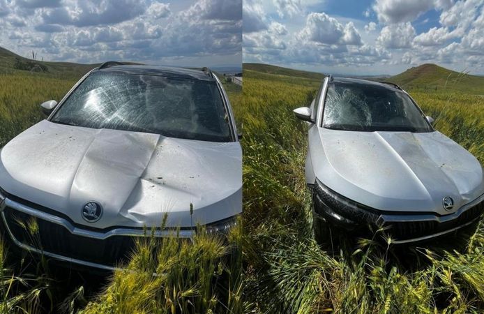 Yozgat'ta kontrolden çıkan otomobil tarlaya uçtu!