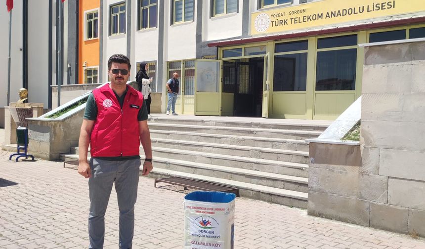 Yozgat'ta kalem setleri köy okulları için toplandı
