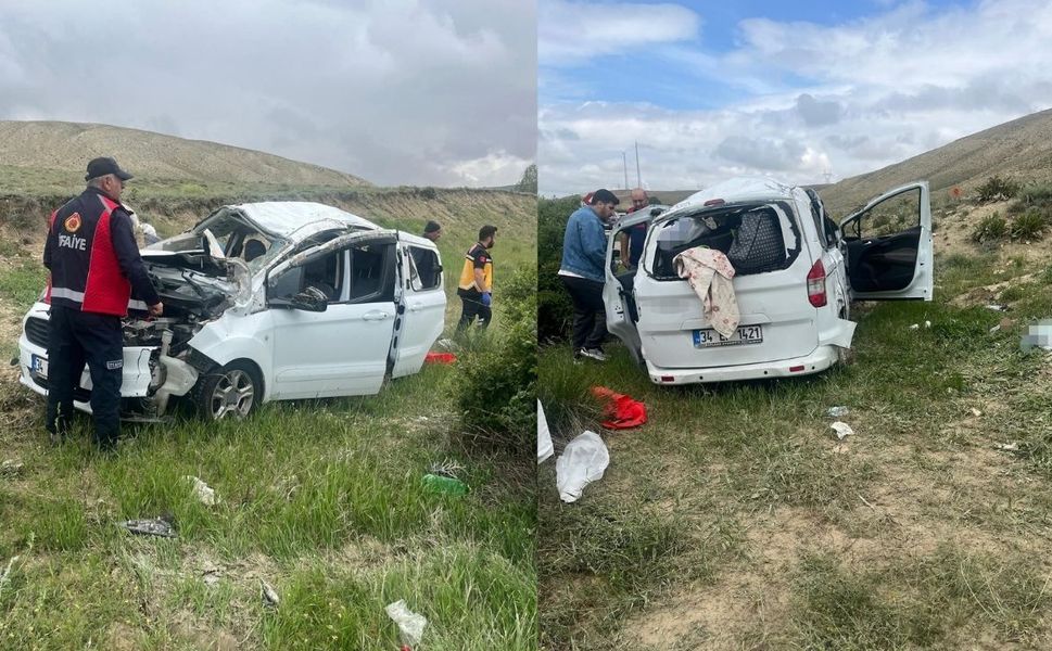Takla atan otomobilde 5 kişi yaralandı!