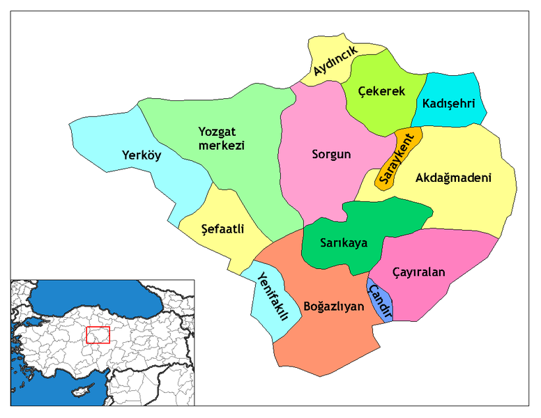 Yozgat haritası… Yozgat ilçeleri nelerdir Yozgat hangi bölgede yer alır (1)-1