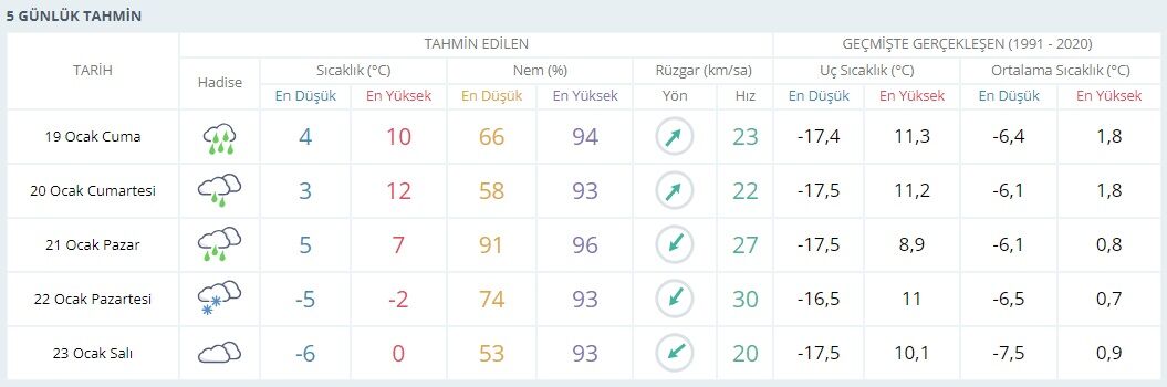 5 günlük