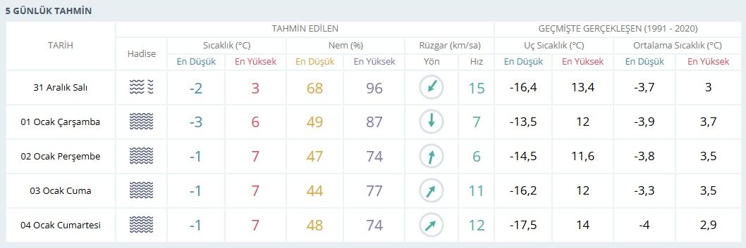 5 Günlük
