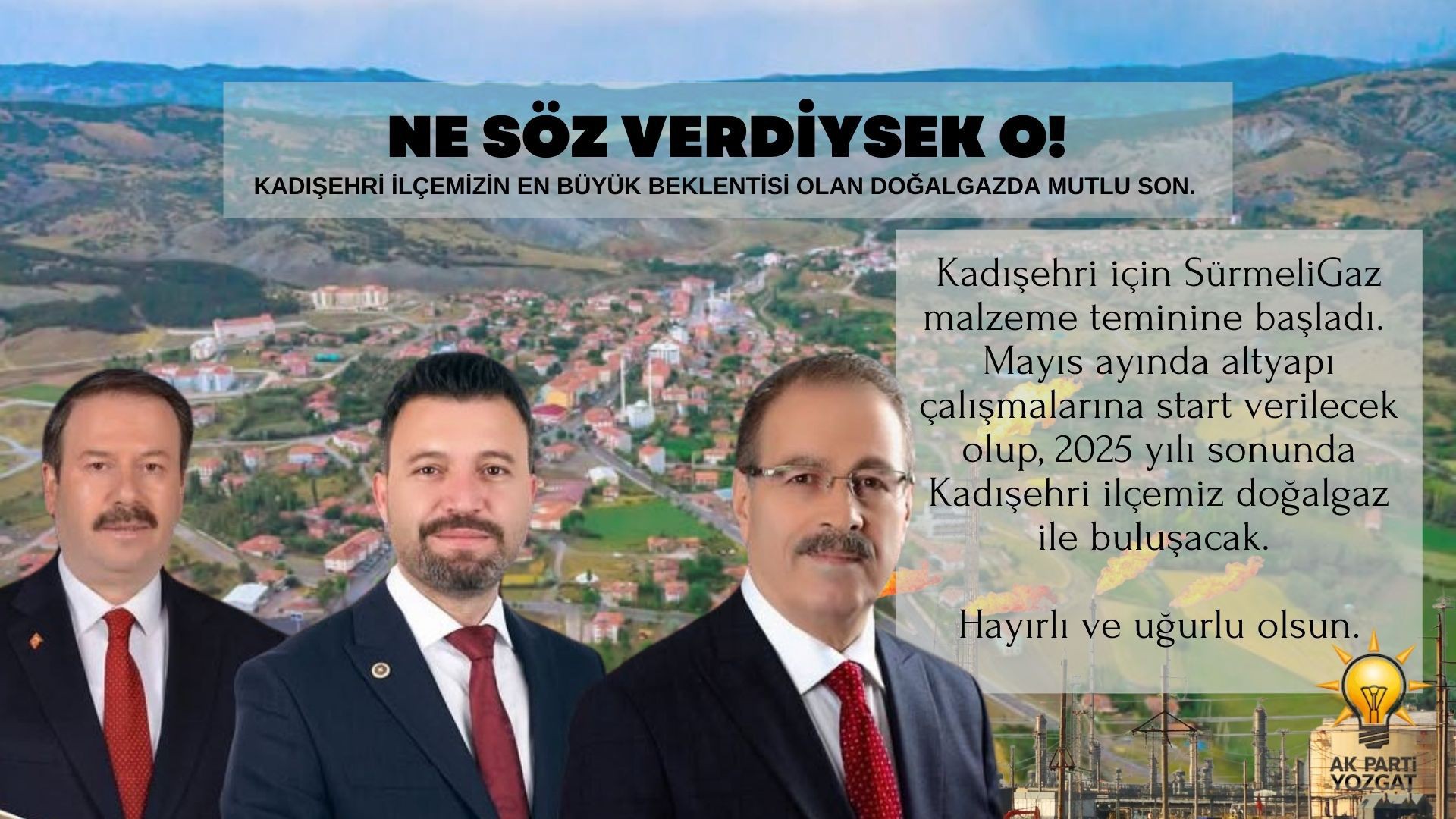 Kadışehri Doğalgaza Kavuşuyor