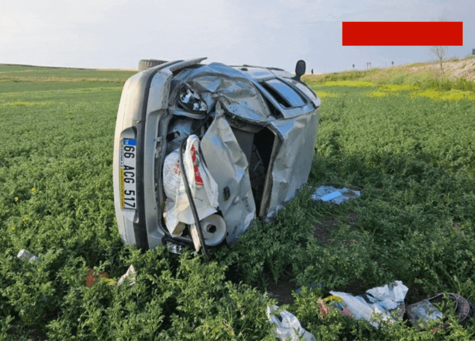 Yozgat’tan Alaca’ya giden otomobil takla attı!