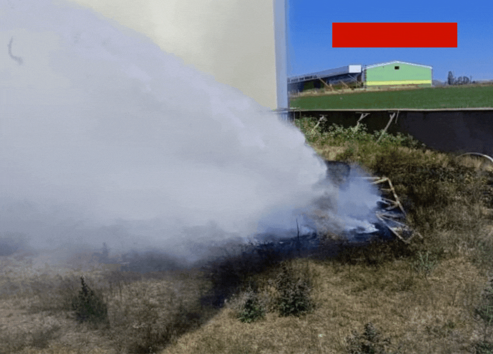 Yozgat'ta fabrika yakınında yangın çıktı