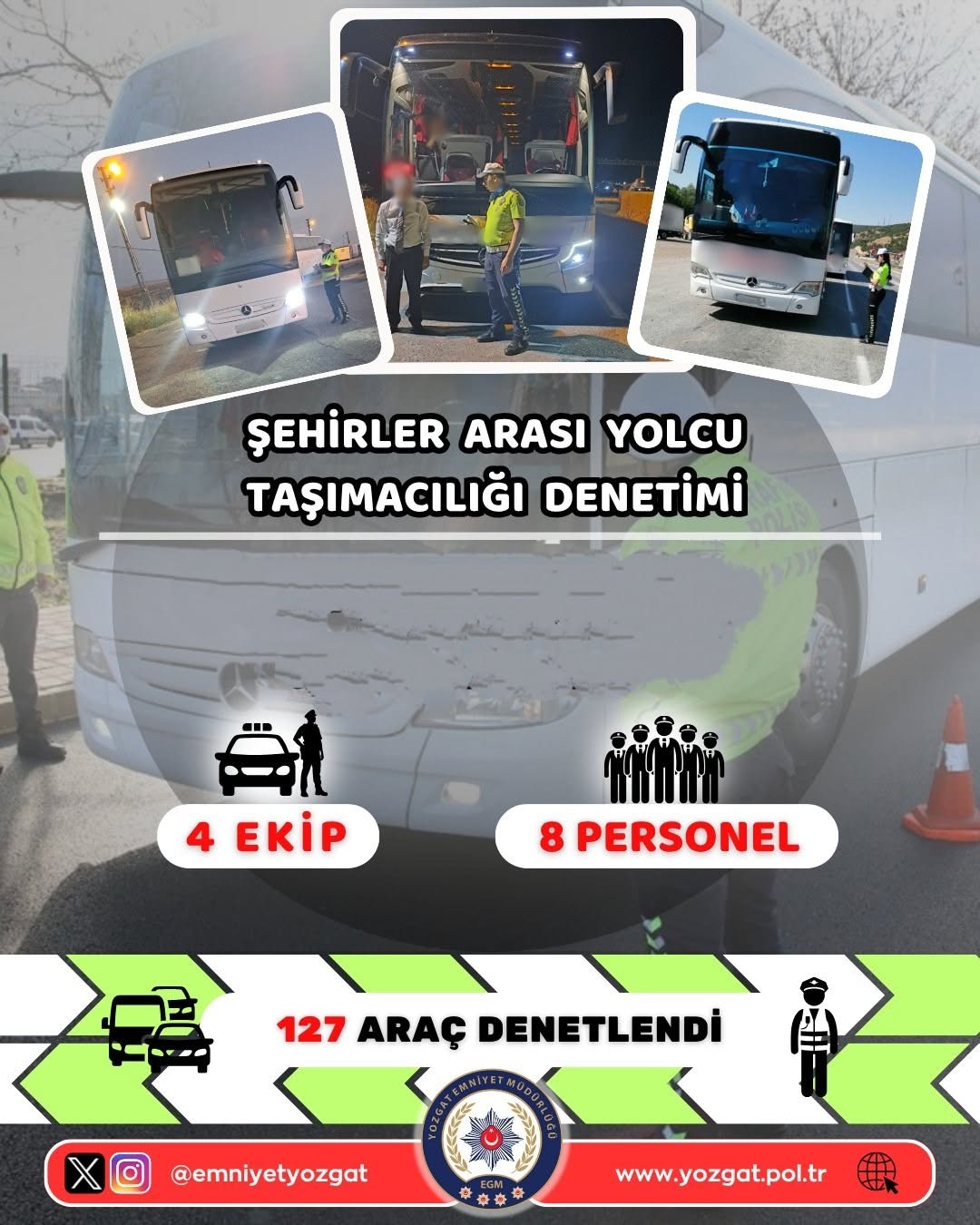 Otobüsler Denetlendi