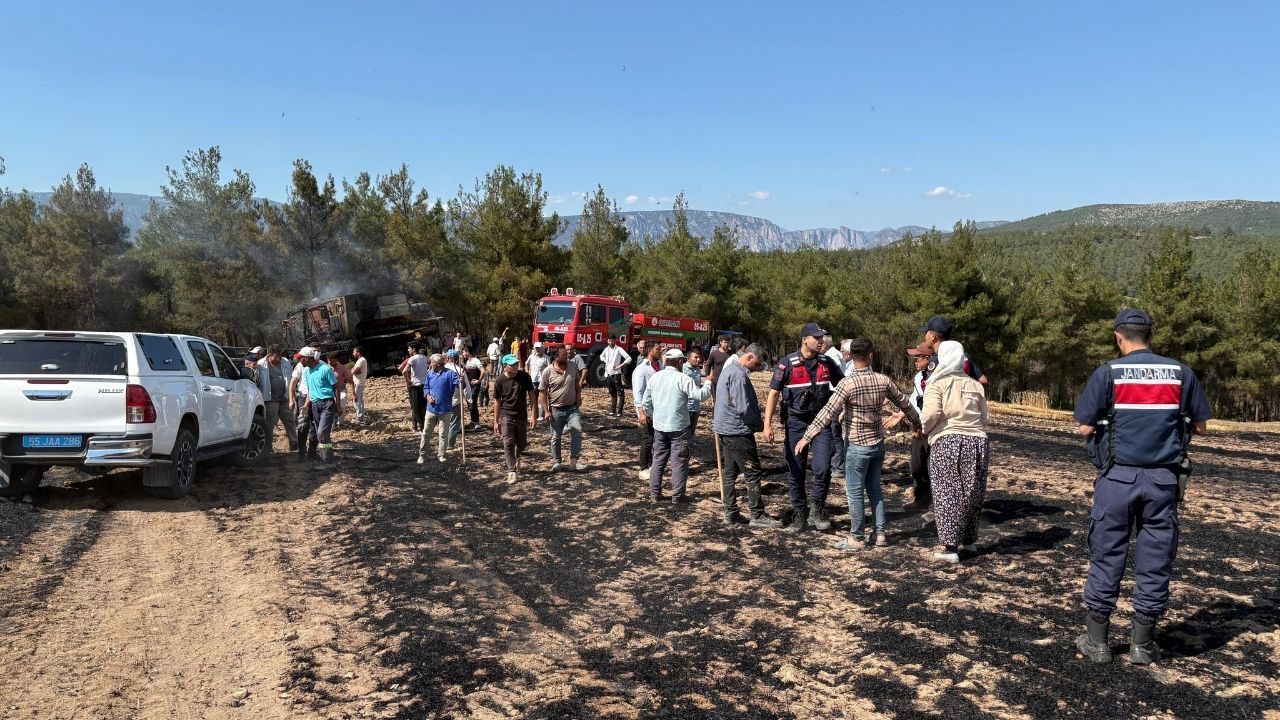 Hasat Faciası 150 Dönüm Tarım Arazisi Küle Döndü (2)
