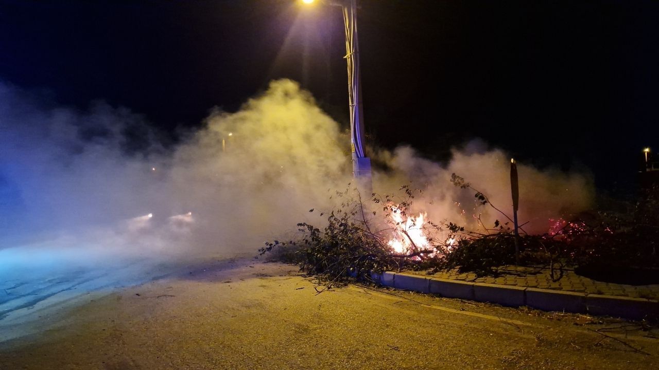 Alaca'da Korkutan Örtü Yangını İtfaiye Alevleri Yapılara Sıçramadan Söndürdü (1)